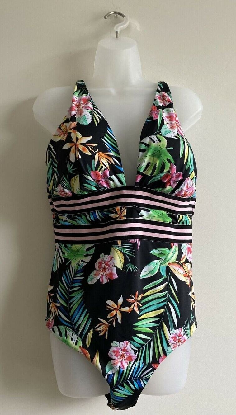 Swimsuits For All One-piece Swimsuit Women Size 18 Floral Stripe